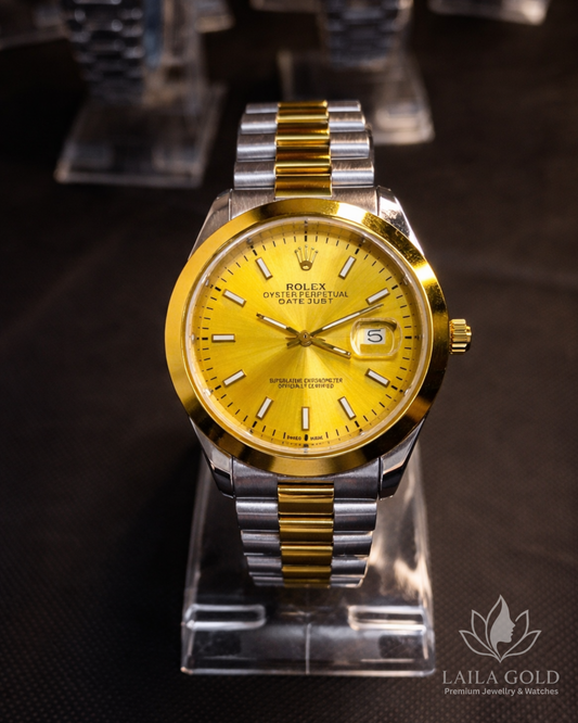 Rolex Oyster Perpetual Datejust Two-Tone Black & Silver
