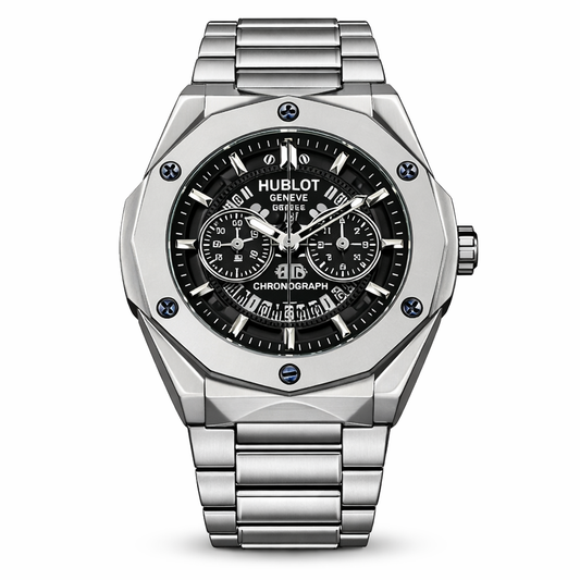 Luxury Hublot Chronograph Stainless Steel Men's Watch – Black Dial